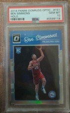 PSA 10 Ben Simmons RC 2016 Panini Donruss Optic #151 Holo Silver Prizm  Gem Mint