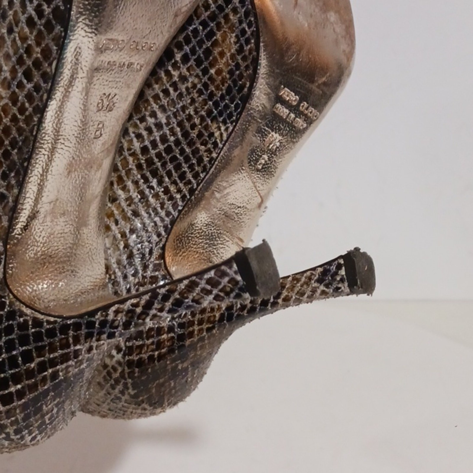 Emy Mack Python Print Leather Brown Tan Woman's H… - image 10