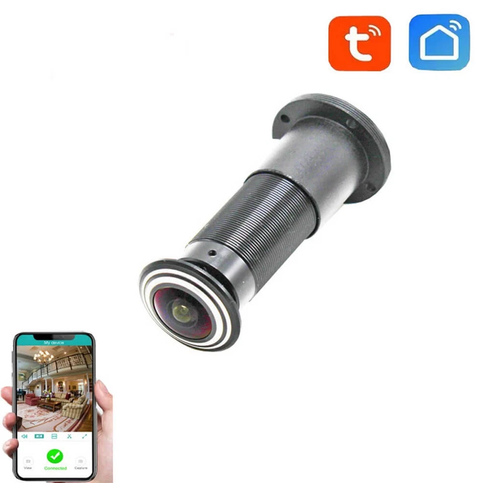 NEW Tuya WIFI 2.4G/5G Smart  Peephole Camera 180° Wide Angle Lens Two-way Voice - Image 3 of 4