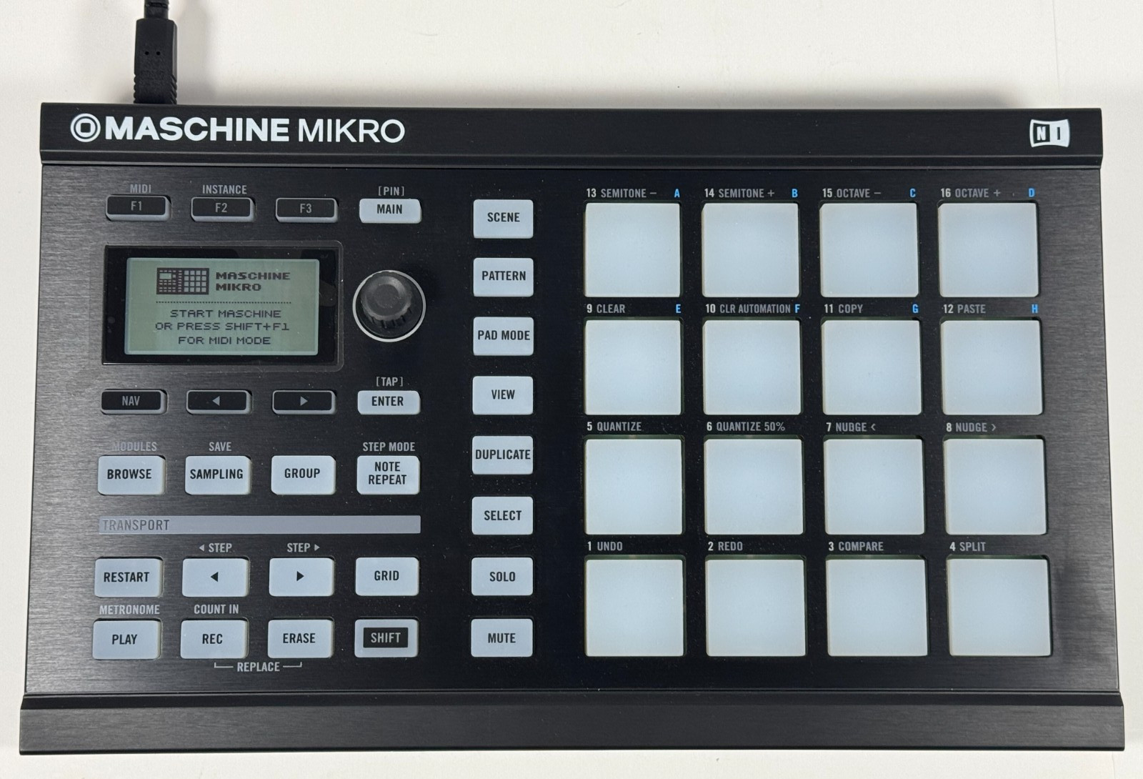 Native Instruments Maschine Mikro MK1 USB MIDI Controller w Box & Cable - TESTED