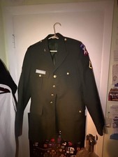 US Army Green Coat 41 Reg Polyester 6525-C Jacket Class A Service Dress Uniform