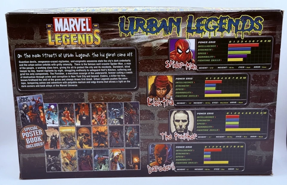 ToyBiz Marvel Legends Urban Legends 2003 4 Action Figure Set Spider-Man Punisher - Image 2 of 4