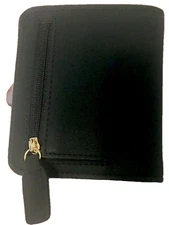 Mens Slim Card Wallet Black Bifold RFID Blocking Zipper Pocket Faux Leather NEW