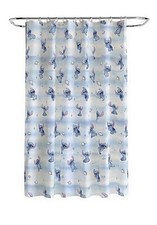 Disney Stitch Shower Curtain Blue Allover Print 72x70 New