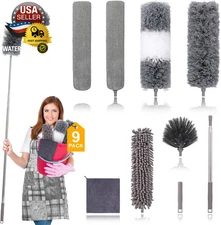 Microfiber Duster for Cleaning Fan, High Ceiling, Blinds, Furniture, Cars , 9PCS