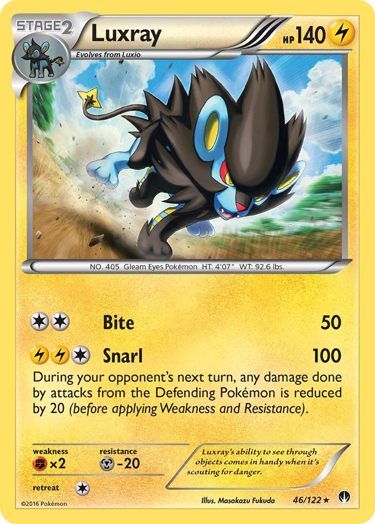 Luxray (46/122) (Cracked Ice Holo) [XY: BREAKpoint] Moderately Played Holofoil