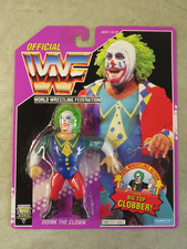 1993 Hasbro Macho Man Doink The Clown Purple Card WWF Wrestling 4" Figure MOC