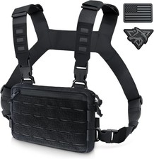 WYNEX Tactical Chest Rig Pack for Men, Running Chest Bag with Front Loop Recon C