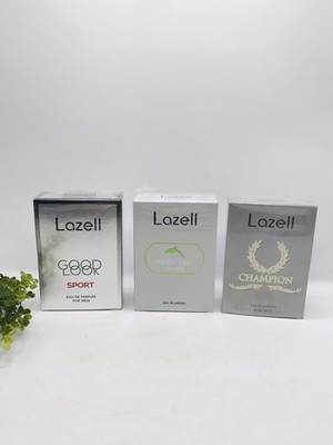 Lot of 3 NEW Sealed Lazell For Men Perfume Spray Sport, Champion, White Line