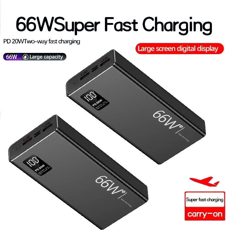 1/2PCS 40000mAh 66W Cargador Portatil De Bateria Para Celulares tablet Telefonos