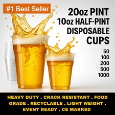 Bulk Clear Plastic Beer Glasses – Reusable Pint & Half Pint CE-Marked Party Cups