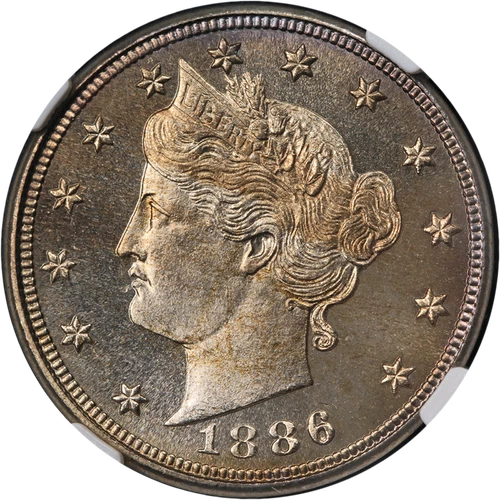 1886 Liberty V Nickel Proof NGC PF66 Cameo Pretty Color