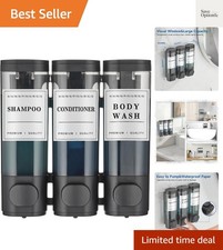 Shampoo and Conditioner Dispenser,Shower Soap Dispenser 3 Chamber No Drill Wa...