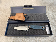 Benchmade Dacian Fixed Blade Knife 3.54" Blue Micarta 203-4 w/ Sheath Magnacut
