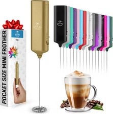 Mini & Mighty Milk Frother Wand – Powerful Handheld Coffee Frother, Battery Op