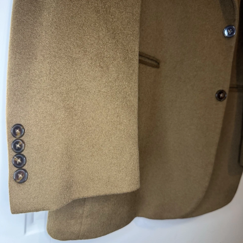 44R Classic Haspel Brown Soft 100% Cashmere Two-Button Sport Coat Blazer Jacket - Image 3 of 4