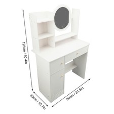 New Modern Lighted Mirror Vanity Desk With Drawers For Bedroom