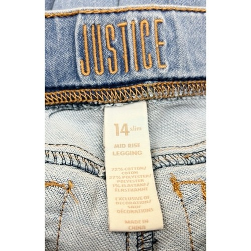 Justice Glitter Star Mid Rise Jegging Pull On Skinny Jeans Size 14 Slim - Picture 4 of 4