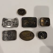 Lot Of 7 Vintage Belt Buckles Western
