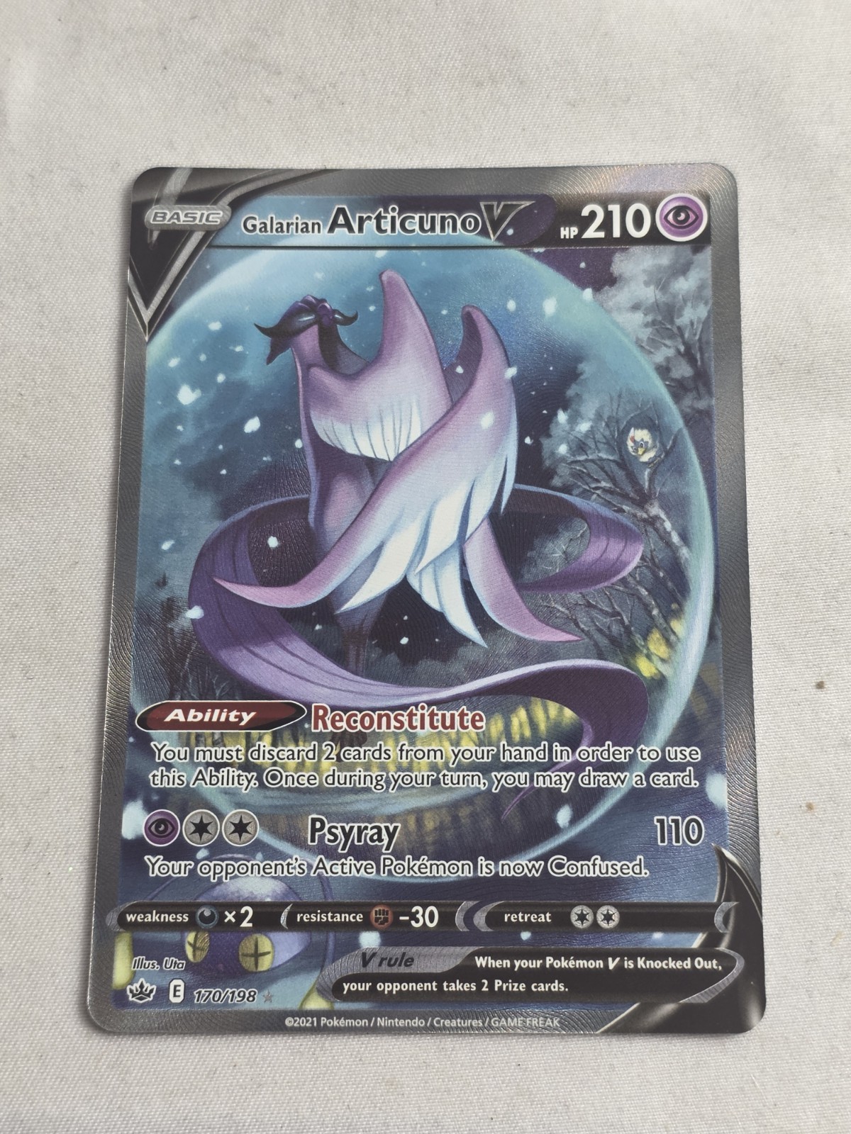 Pokémon TCG Galarian Articuno v Chilling Reign Holo Ultra Rare 170/198