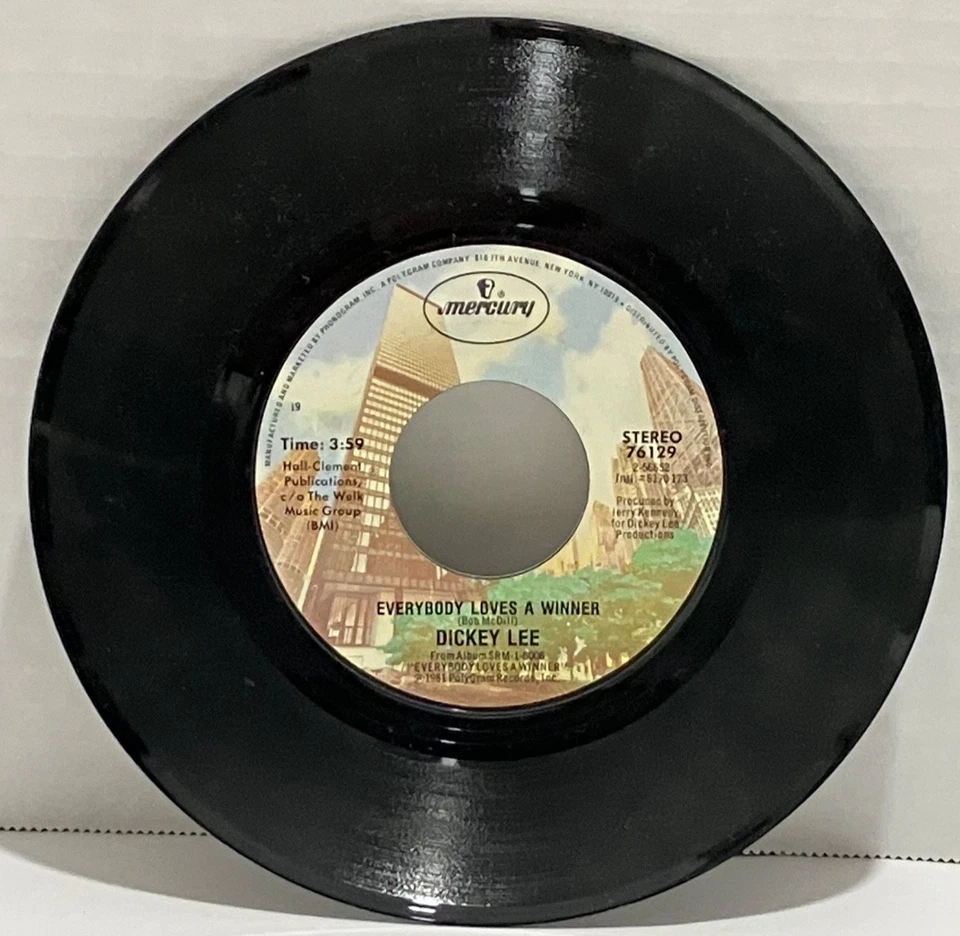 Dickey Lee You Won't Be Here Tonight / Everybody Loves A Winner - Mercury 45 RPM Foto 2 de 4