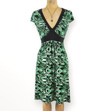 Y2K Bisou Bisou Babydoll Midi Dress Waist Tie Back Retro Maximalist Size S