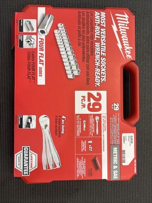 Milwaukee Tool 48-22-9088 29pc 3/8'' Drive Metric & SAE Ratchet and Socket Set