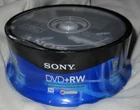 Sony DVD+RW NEW 4x Optical 4.7GB Rewritable 25-Pack Blank Discs Sealed