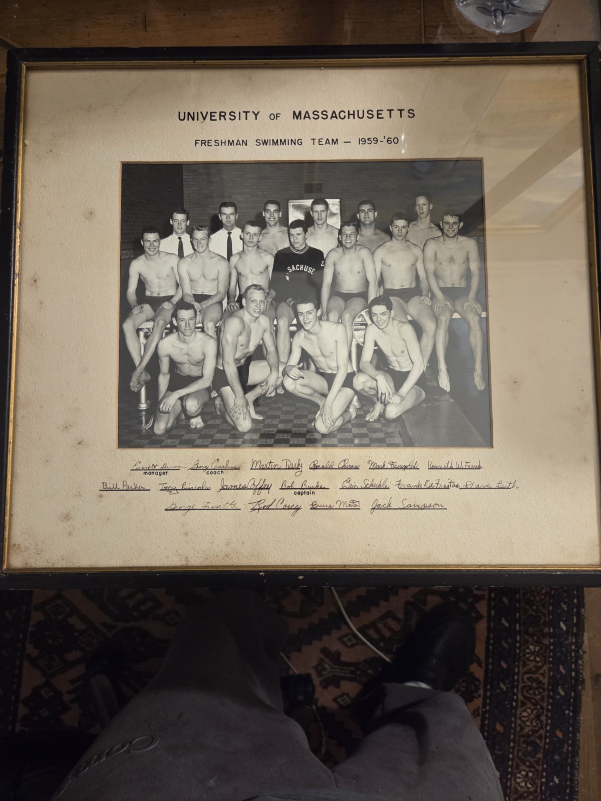SWIMSUIT COLLEGE Boys GYM MEN U Mass TEAM EXERCISE! 1959 GAY INT photo-image