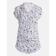 Disney 101 Dalmatians Women's Shorty Pajama Set, 2-Piece White XS
