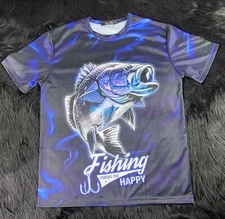 Fishing Makes Me Happy - FISH NICE GRAPHIC SHIRT(M)