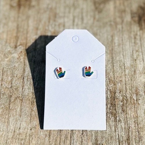Handmade Acrylic stud earrings - Picture 4 of 5