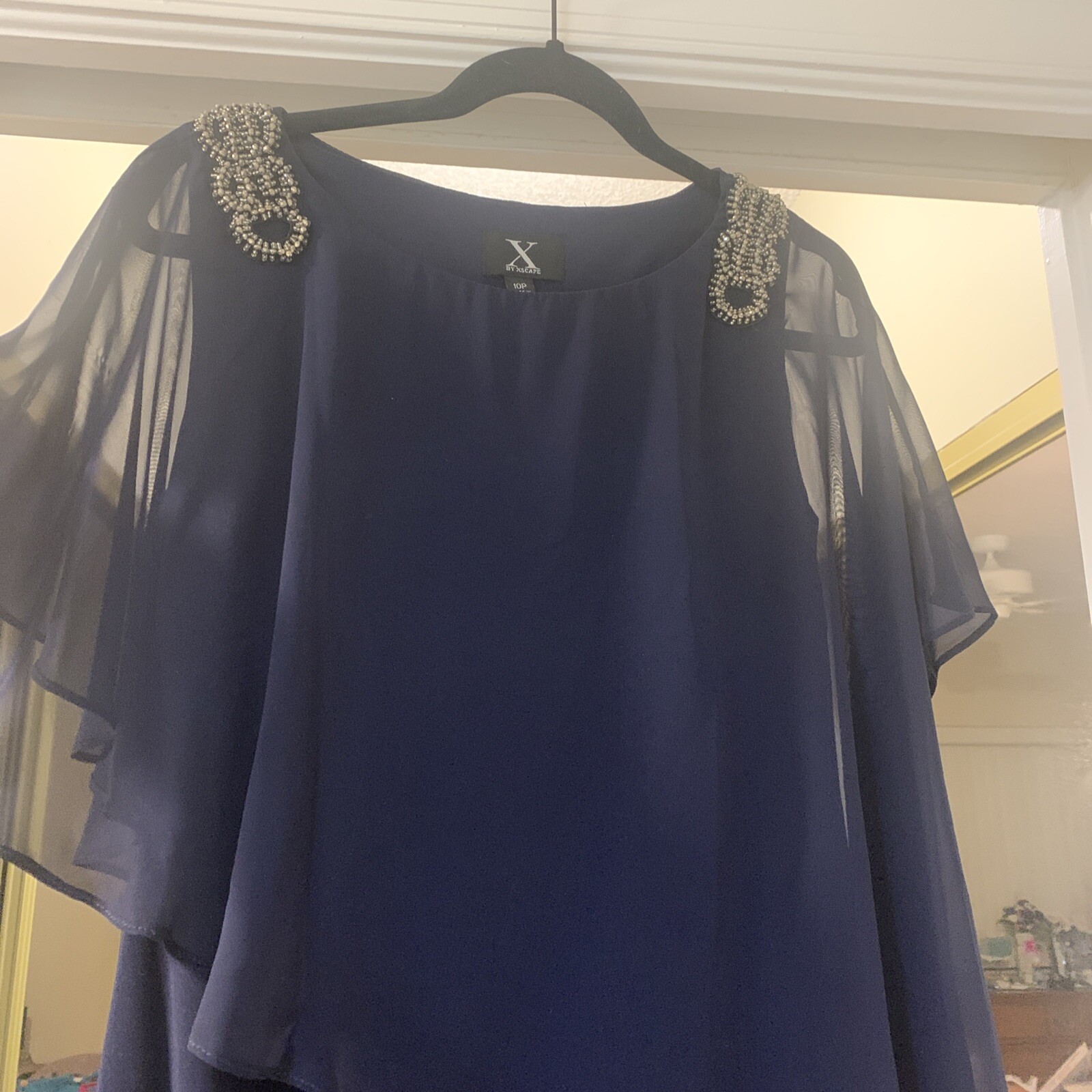 X by escape size 10 petite navy blue dress eBay