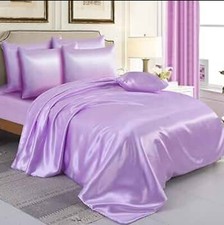 4-Piece Satin Bedding Set ? Soft, Silky & Shiny Bed Sheets ? Includes Duvet Cove