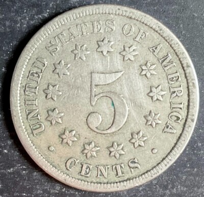 1868 Shield Nickel 5c rare FS-904 Broken Letters Rev old tough