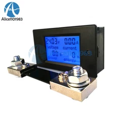 PZEM-051 0-100A 4-in-1 DC LCD Digital Voltmeter Ammeter Multimeter Panel Meter
