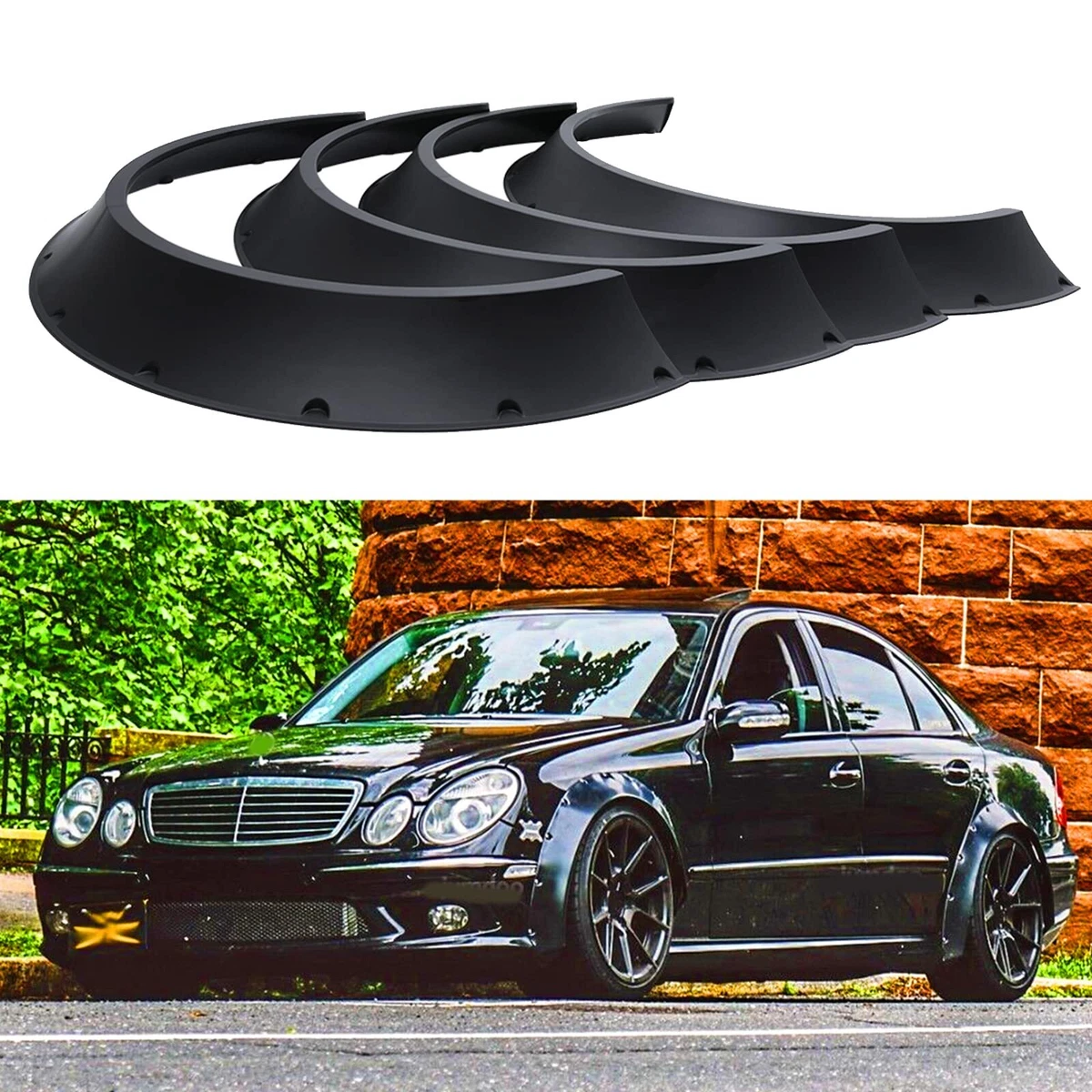 For Mercedes Benz E Class W211 4PCS Fender Flares Extra Wide Body