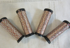 4 Kreinik Balger Metallics Fine 8 Braid 312 Red Silver Embroidery Thread lot