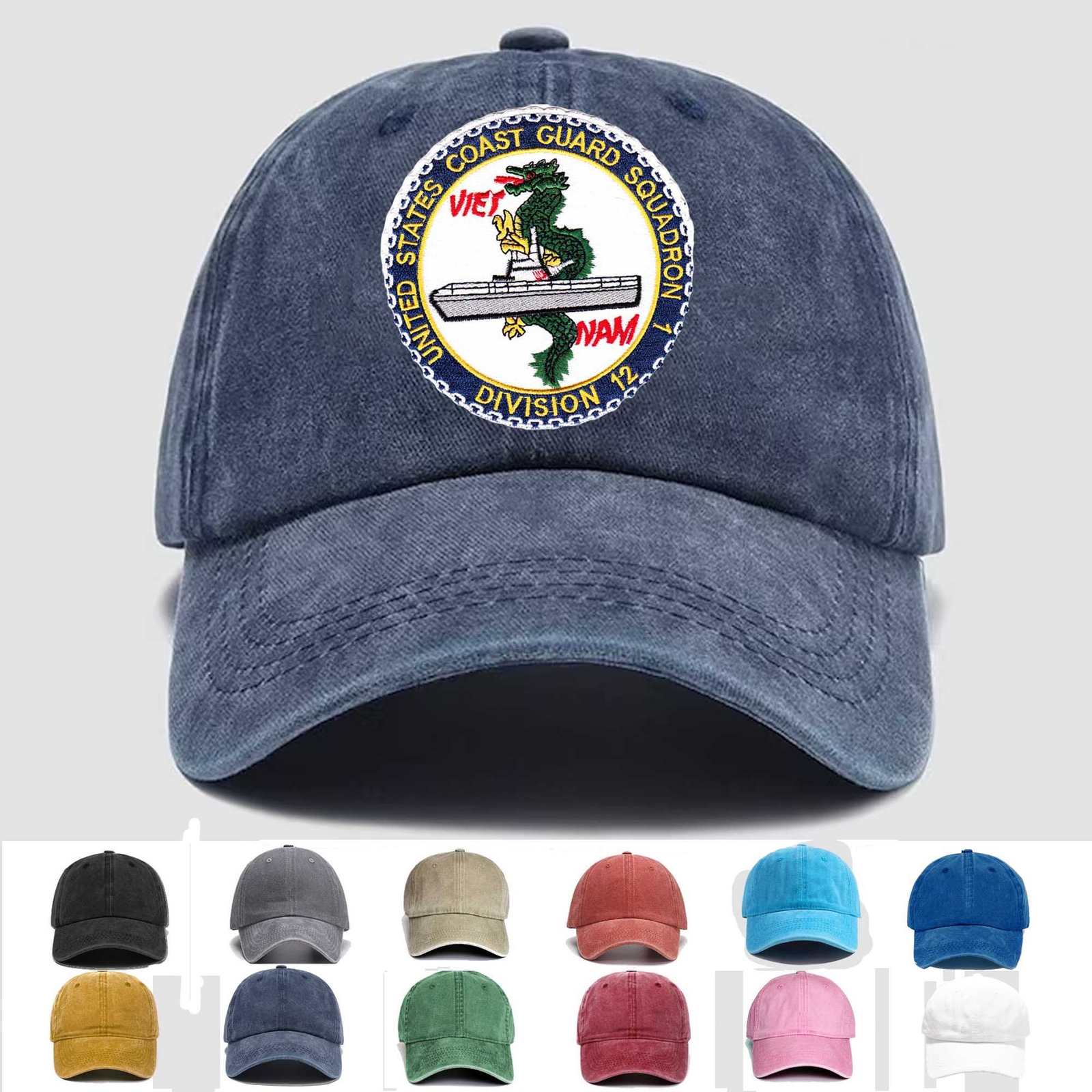 Custom Embroidered Hat Squadron One Division Twelve - Vietnam, Veteran Cap, Gift
