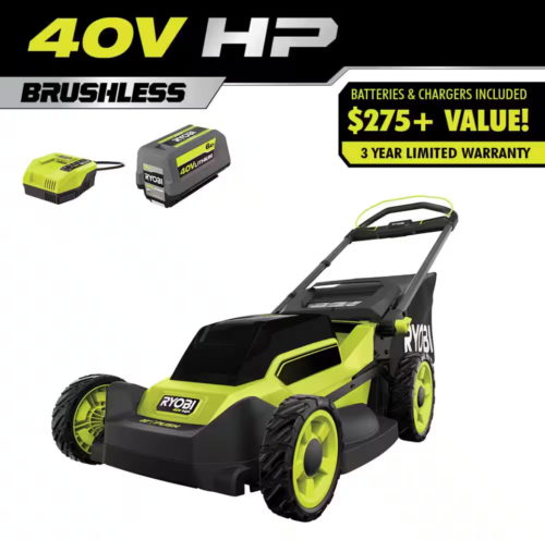 RYOBI 40V HP Brushless 20 in. Cordless Battery Walk Behind Push Lawn Mower