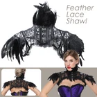 Halloween Punk Feather Shawl Feather Collar Shoulder Rave Costume Tops 1x