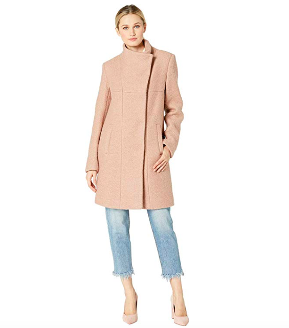 blush boucle coat