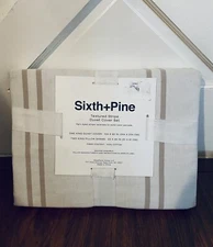 Nordstrom Sixth + Pine Light Taupe Textured Stripe King Duvet & Shams New