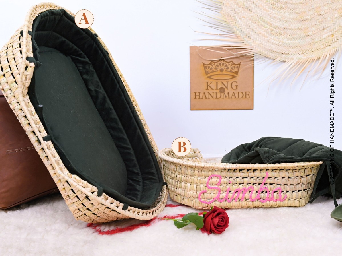 Dog Bed Handmade Natural Straw Woven House Sofa Pets ,Sleeping Cushion