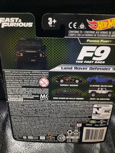 Hot Wheels Fast Furious Fleet Land Rover Defender 90 Black New 1/64 - Picture 2 of 2