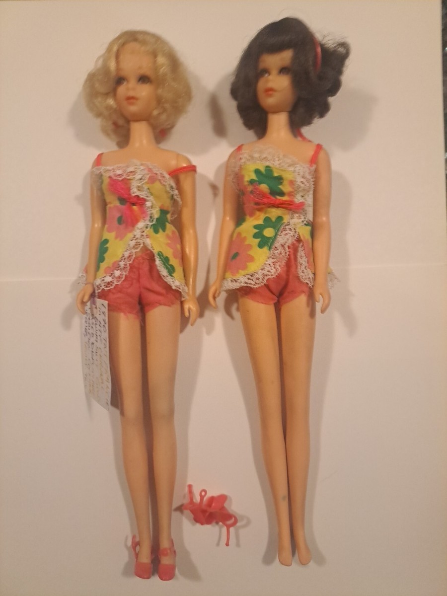 Vtg 1970 TNT Barbie Francie Dolls With Original Swimsuit Sold