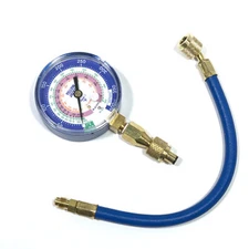 Yellow Jacket 40345 Compound Gauge, °F, 0 - 800 psi, Coupler/Hose