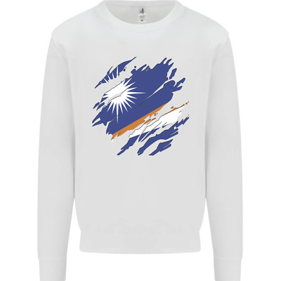 Torn Marshall Islands Flagge Tag Fußball Kinder Sweatshirt Pullover