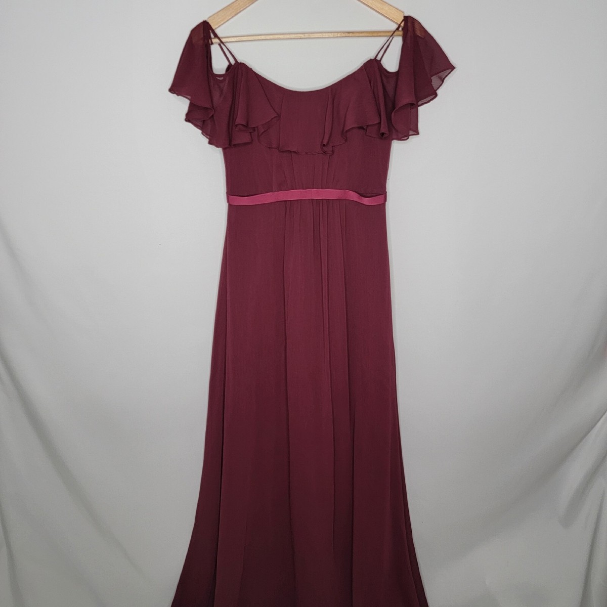 davids bridal bridesmaid dresses burgundy Burgundy bridesmaid dress, long, davids bridals, size 16, off the shoulder