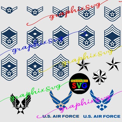 U.S. Air Force enlisted rank insignia SVG, United States Air Force ...